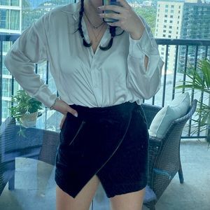 Asymmetrical Zipper Mini Skirt